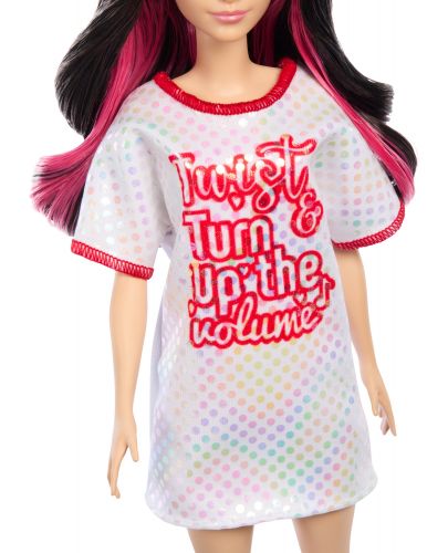 Кукла Barbie Fashionistas - С бяло-червена тениска - 3
